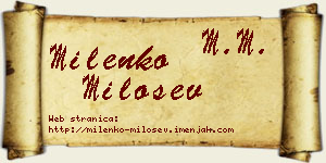 Milenko Milošev vizit kartica